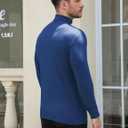 Men's Turtleneck Casual Basic High Neck Long Sleeve T Shirts Half Neck Lightweight Pullover Sweater (Blue, M)