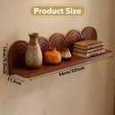 Briwooody Wood Wall Coat Rack/Boho Wall Shelf Mid-Century Modern Wooden Coat Vintage Mount Altar Decor for Bathroom Bedroom Office Nursery Decor Entryway Organize(22 x 11.5 x 5.5 Inch,Charcoal,1 Pcs)