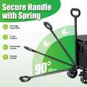 500LBS Collapsible Folding Wagon Carts with Table - 230L Large Foldable Collapsible Portable Wagon Cart with Breaks, Heavy Duty & All-Terrain Swivel Wheels for Camping Shopping Garden & Fish
