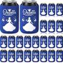 Singhoow 50 Pcs Quinceanera Party Favors for Guests 15th Birthday Beer Can Coolers Sleeves Quinceanera Party Can Sleeves Quinceanera decorations Can Coolers for Sweet 15 Birthday Party Favor (Blue)
