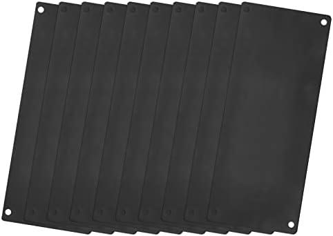 uxcell Stainless Steel Blank Tags, 100 x 50mm Rectangle Engraving Blanks Card with 4 Hole for Machine Nameplate DIY Label Tag, 6Pcs (Black)