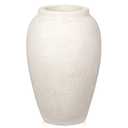 Handcrafted Flower Vase, 10.5" Tall Terracotta Vases, Vintage White Vase, Rustic Antique Décor, Wide Mouth, Matte Finish for Home Office Resto Café Decoration