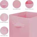 3 Pcs Storage Cubes, 10.5 Inch Collapsible Storage Bins, Fabric Foldable Bins for Organization, Durable Storage Bins for Closet, Shelves, Offices (Pink)