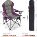 Camping Chairs for Adults,High Back Folding Camp Chair with Cup Holder and Cooler Bag,Heavy Duty Outdoor Lawn Chairs,Perfect for Camping,Hiking,Picnics,and Beach Trips,Purple