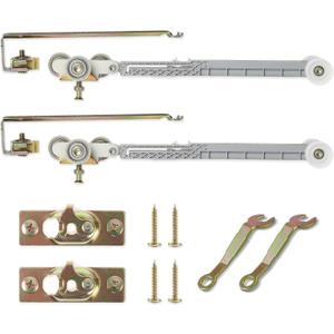 2 Set Pocket Door Soft Close Top Hanger Assemblies Fit for Johnson P/N #1060 & #1062, Works with 100, 134F, 138F, 2610F Series Track, 1" Nylon Ball Bearing Tri-Wheel, Bi-Direction