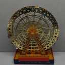 Mr. Christmas World's Fair Grand Ferris Wheel Musical Animated Christmas Decoration, with LED Lights and 50 Songs, 15 Inch, Gold