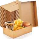 60 Pcs Movie Theater Snack Boxes, Disposable Paper Cardboard Food Trays, 4-Corner Pop-Up Food Containers for Movie Night, Parties, Stadiums, Cars, and Theaters