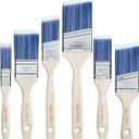 Bates- Paint Brushes, 6 Pack, Treated Wood Handle, Paint Brushes for Walls, Stain, Furniture, 6 Pack, 1, 1.5, 2, 2.5