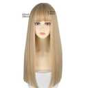 22 Inches Long Straight Hair for Women Blonde Synthetic Hair Natural Golden Wig With Bangs Party Cosplay Wig (White Gold)