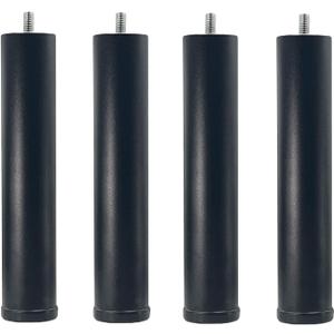 4 Pack Adjustable Furniture Legs Replacement M8 Thread Metal Furniture Legs 8 Inch Couch Legs Replacement Legs for Bed, Sofa, Cabinet(Black, 7.7-8.03 Inch)