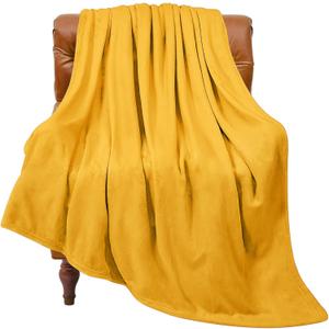 BEDELITE Fleece Blanket Yellow Throw Blanket for Couch & Bed, Luxury Plush Cozy Fuzzy Blanket 50" x 60", Super Soft Warm Lightweight Throw Blanket for Travel Camping BEDELITE Fleece Blanket Yellow Throw Blanket for Couch & Bed, Luxury Plush Cozy Fuzzy Blanket 50" x 60", Super Soft Warm Lightweight Throw Blanket for Travel Camping
