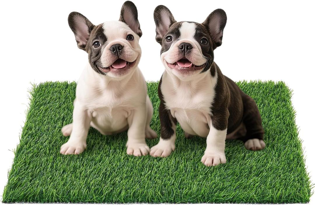 Artificial Grass Pad for Dogs Potty: Fake Grass for Dogs Puppy Potty Training to Pee and Poop on Balcony, Backyard, Patio, Apartment - Protect Floor and Furnitures, 2X Faster Drainage, Easy to Clean (L-33.2"X20.8")