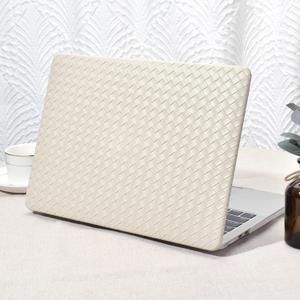 Seorsok Compatible with MacBook Air 13 Inch Case 2022-2018 Release A1932 A2179 M1 A2337 Touch ID,Elegant Leather Plastic Hard Shell Case&Transparent Keyboard Cover,Beige Tartan PVC,No Logo Cutout