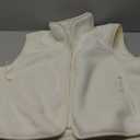 Cropped Fleece Vest Women Zip Up Stand Collar Warm Sherpa Vest Fall Cute Sleeveless Fleece Waistcoat with Pocket (Large, Beige)