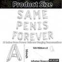 2 x 16 Inches Same Forever Balloons Hanging Banner Decorations, Silver Aluminum Foil Letter Balloons for Wedding Bachelorette Bridal Shower Hen Party Supplies