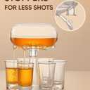 6 Shot Glass Dispenser and Holder Set with 6 Acrylic Shot Glasses, Bar Accessories for Parties, Home Bar, Game Nights, Bottle Opener and Cleaning Brush