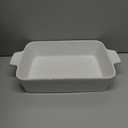 MALACASA 4.4 QT Baking Dish, 9x13 Large Casserole Dish for Oven, Ceramic Baking Pan, Rectangular Lasagna Pan Deep with Handles for Baking, Durable Microwave Oven Safe, Wedding Gift,White, Series BAKE-BAKE