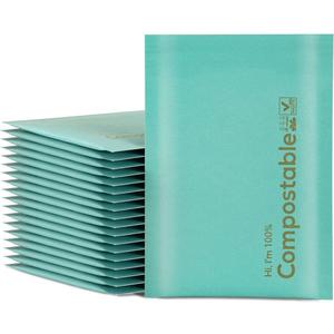 6x10 100% Biodegradable Bubble Mailers,25 Count Teal #0 Compostable Padded Packaging Wrap Envelopes Pouches Eco Friendly Self Seal Bags