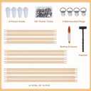 6 Sets 12pcs Needlepoint Stretcher Bars,3 Sizes Canvas,Wall Mount,Splicing Frame for Embroidery/Painting,Includ 12pcs Bars+100 Tracks+Sewing Scissors+Hammer+4 Wall-Mounted Rings+4 Picture Hooks