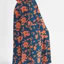 BTFBM Women Casual High Waist Wide Leg Pants Summer Floral Solid Long Palazzo Pants Lounge Beach Trousers with Pocket (M)