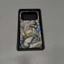 Goodon for iPhone 17 Pro Case Cute - Wireless Charging Compatible - Dual-Layer Hard Shell + Silicone Cover - Protective Phone Case with Trendy Designs for Women - Butterflies Blue Gold