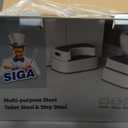 MR.SIGA Toilet Stool Squat Adult, Bathroom Stool Heavy Duty, Anti Slip Toilet Step for Bathroom, Toddler Step Stool for Kids, Off-White & Dark Gray