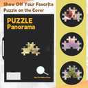 Puzzle Storage for 1500pcs with Central Mesh Window,Puzzle Holder with 5 Set Puzzles Stickers,Labeling Tabs and DlY Name Card Pocket,32.6 * 25.2 Inches(Inner Page Size), Standard 1500pcs