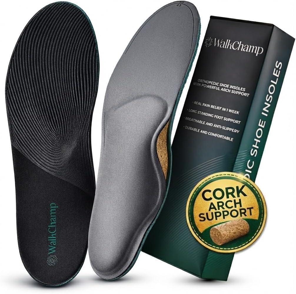 Plantar Fasciitis Insoles for Men & Women  Heavy Duty Orthotic Arch Support Inserts for Flat Feet, Work Boots, Standing All Day & Heel Pain Relief M - Men 10/Women 11