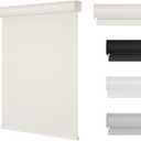 Changshade Cordless Blackout Roller Shades with Valance, Room Darkening Roll-up Shade Easy Install, Fabric Windows Blinds for Home, Bedroom and Office, 34" W x 72" H, Beige ROL34BG72D