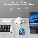 Pop Up Countertop Outlet with 15W Wireless Charger,Pop up Outlet,Max 20W USB Power Delivery,Free 3.94"100mm Hole Opener,Pop Up Electrical Outlet with 4 Outlets 15A, 2 USB Ports for Home Office.
