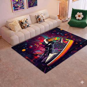 Sneakers AreaRug - 5' x 7' Basketball Shoes Rug Colorful Sport Shoes Carpet Modern Popular Floor Mat for Bedroom Livingroom Playroom Home Decor Mat