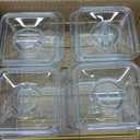 4-Compartment Acrylic Serving Tray with Gold Metal Rack Elegant Snack Dish for Appetizers, Candy, Nuts, Chips & Dips Stylish & Durable Divided Serving Platter for Home & Parties (4-Compartment)