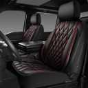 Dickies Vegan Leather Seat Covers, red/black, 2pcs