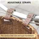 Bike Basket - Cane Woven Handlebar Bicycle Storage with Adjustable Leather Straps and Buckles for Kids and Adults, Suitable for Small or Folding Bikes