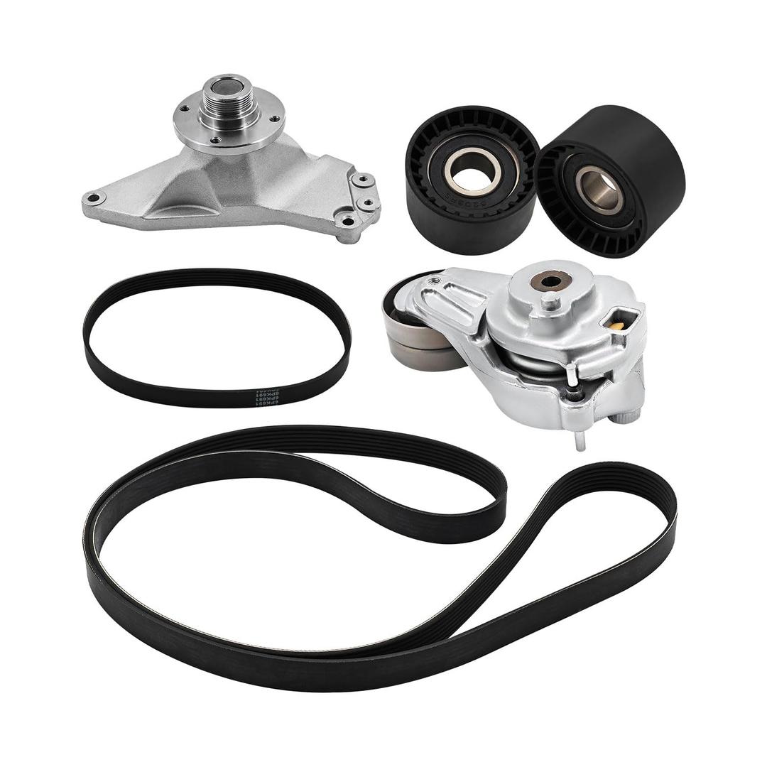 Serpentine Belt Kit Assembly Fit for Mercedes Sprinter 2500 | Fit for Dodge Sprinter 2500, Fit for Freightliner Sprinter 2500 3500 2007-2018 V6 3.0L, 6PK691, 6422000070