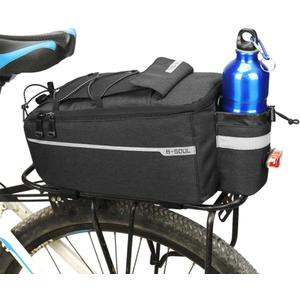 ZTZ Bike Rack Bag, Bicycle Rear Rack Storage Luggage, 8L Insulated Trunk Bag, Waterproof with Reflective Stripes (Black) ZTZ Bike Rack Bag, Bicycle Rear Rack Storage Luggage, 8L Insulated Trunk Bag, Waterproof with Reflective Stripes (Black)