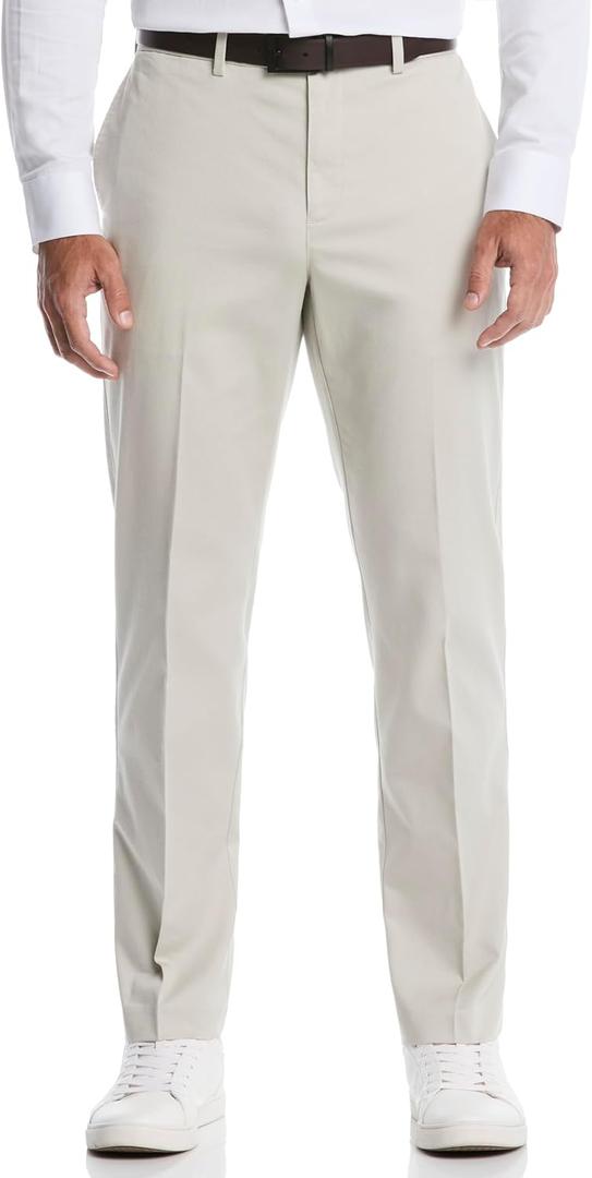 Savane Men's Geo Khaki Expandable Waistband Chino Pants (Beige, 46W x 30L )