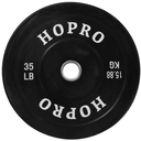 35lb Hopro Olympic Bumper Plate Weight Plate with Steel Hub, Pair