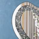 DMDFIRST Crystal Crush Diamond Heart Shaped Silver Mirror for Wall Decoration 24x24x1 inch Wall Hang Frameless Mirror Acrylic Diamond Dcor.