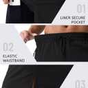 MAGCOMSEN Men's Swim Trunks with Compression Liner 9" Quick Dry Beach Shorts with Zipper Pockets (Black)