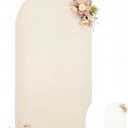 Wedding Arch Backdrop Cover, 5FT White Beige Arch Cover Stretchy Backdrops, Double-Sided Arch Stand Covers for Wedding Ceremony, Baby Shower, Birthday Party Decoration