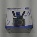 Karaoke Machine,Portable Bluetooth Speaker with 2 Wireless Microphone for Adults & Kids with LED Lights, Karaoke Microphone with PA System Supports USB/TF/AUX,Gift for Party (Black)