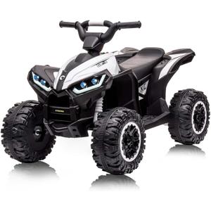 GarveeLife 12V Kids Ride On ATV, 4 Wheeler Electric Vehicle for Kids 3-8 Toddler Battery Powered Toy Car for Boys Girls with Remote Control, LED Lights, Soft Start, Treaded Tires, Music, White, Large
