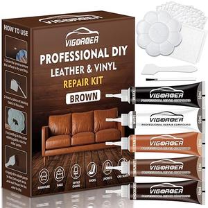 Brown Leather Repair Kit for Furniture, Leather Couch Repair Kit for Car Interior, Sofa, Purse and Jacket, Restore Any Material with Super Easy Instructions to Fix Scratches, Tears, Holes, Peeling