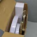 WDF 25 Guest Gold Plastic Plates - Heavy Duty Plastic Plates Dinnerware - Include 25 Dinner Plate 25 Salad Plates 50 Forks 25 Knives 25 Spoons 25 Cups 25 Mini Forks for Wedding Birthday Valentines Day