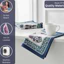 Hand Block White Cloth Napkins Set of 6  Elegant Cotton Napkins for Dinner, Weddings, Reusable Everyday Use  Decorative Floral Napkins Everyday for Kitchen & Home Decor (6, Purple, 18X18 Inches)