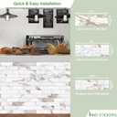 30-Sheet Marble Subway Tile Peel and Stick Tile, 4 in. x 12 in. Stone Composite Waterproof Backsplash Tiles for Kitchen, Bathroom, Fireplace(Gold Marble)