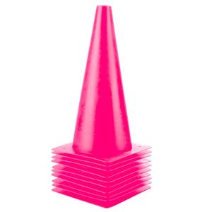 [10 Pack] Traffic Training Sports Cones, 12 Inch Orange Safety Cones, Soccer Basketball Cones for Drills, Plastic Marker Cones for Indoor/Outdoor Activity & Festive Events (Set of 10/24 Pack) (Pink)