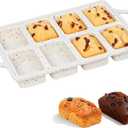 FUNBAKY Metal Reinforced Silicone Mini Loaf Pan, 8-Cavity Nonstick Mini Bread Pans for Baking Bread, Cakes, Brownies, Meatloaf, Jellies Oven Dishwasher Safe