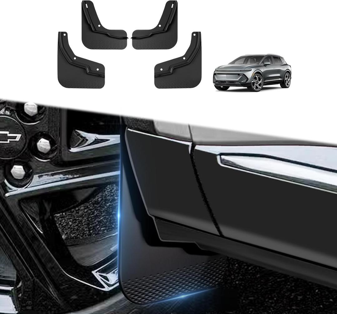 BestEvMod Mud Flaps Splash Guards Compatible with Chevrolet Equinox EV 2026 2025 2024 Accessories Splash Fender Winter Vehicle Sediment Dirt Protection Set of 4 No Need to Drill Holes (EV Only)